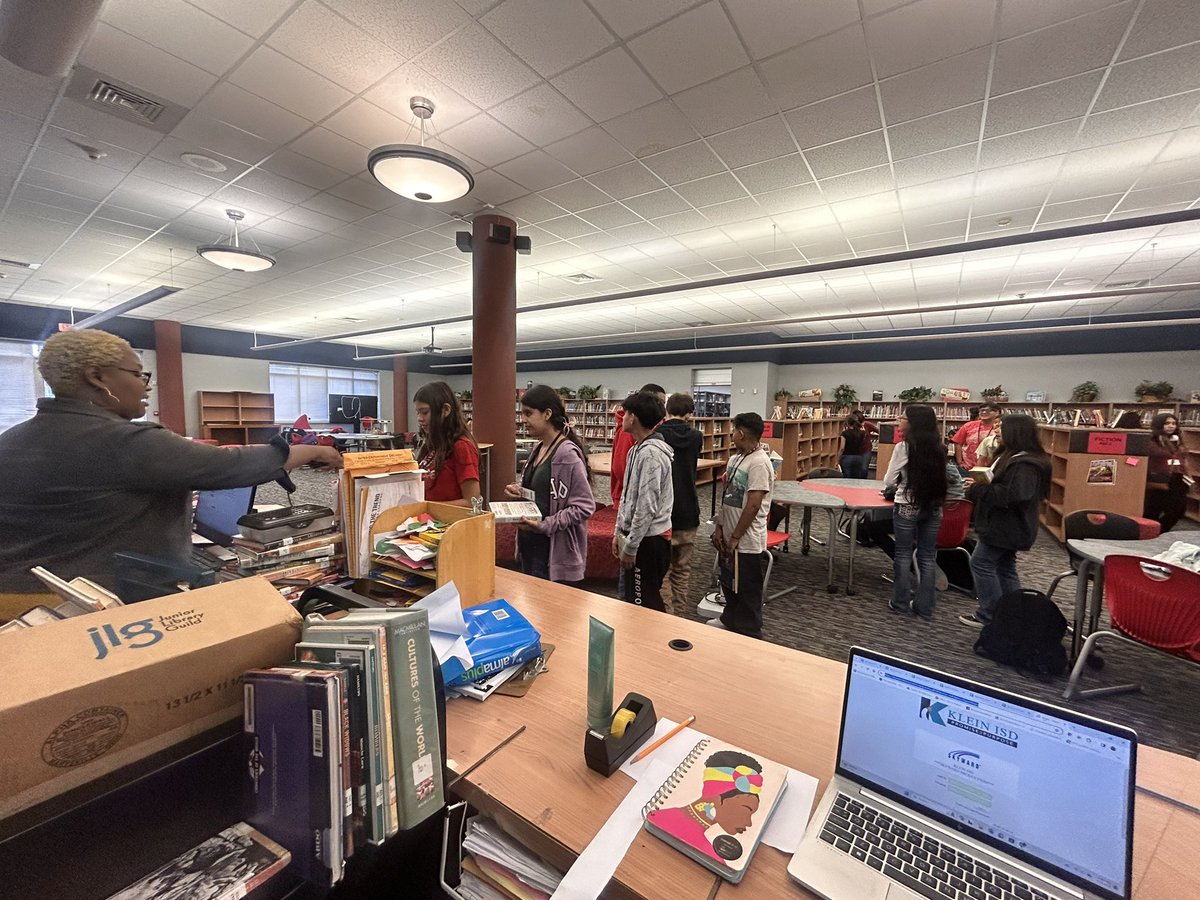 Brittany D. James, M. Ed. (@msjameskisd) on Twitter photo Oh you thought this was the line for snacks…NOPE! It’s 7th graders in line to check out BOOKS!! We are in the lab working out for reading endurance!! We are READY for STAAR!
We love to see it!
<a href="/kleinisd/">Klein ISD</a> <a href="/KleinIntLibrary/">Klein Int Library</a> <a href="/KleinLibraries/">Klein ISD Libraries</a> <a href="/KleinIntKISD/">Klein Intermediate</a> Oh you thought this was the line for snacks…NOPE! It’s 7th graders in line to check out BOOKS!! We are in the lab working out for reading endurance!! We are READY for STAAR!
We love to see it!
<a href="/kleinisd/">Klein ISD</a> <a href="/KleinIntLibrary/">Klein Int Library</a> <a href="/KleinLibraries/">Klein ISD Libraries</a> <a href="/KleinIntKISD/">Klein Intermediate</a>