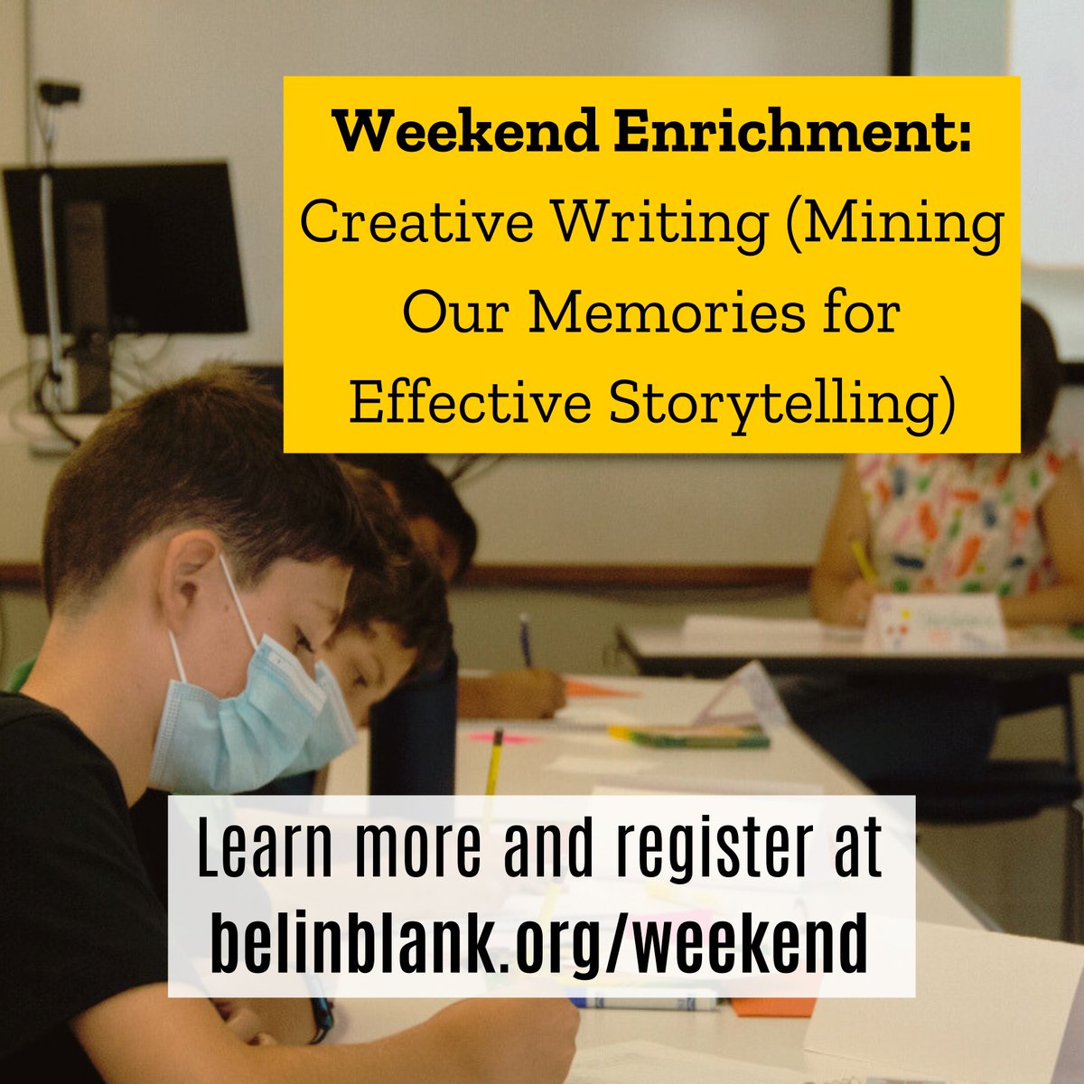 In case you missed it: We still have spots open in our upcoming Weekend Enrichment program! Visit belinblank.org/weekend/ for more information.