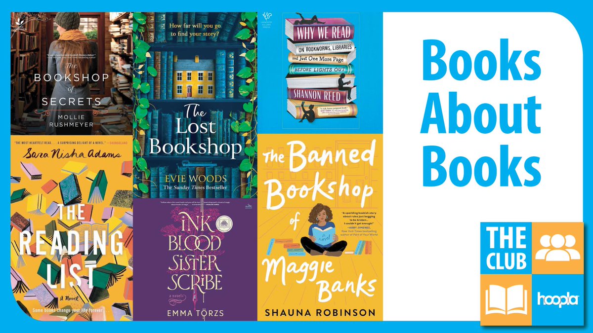 Who doesn't love books about books? Check out The Club's newest title recommendations for book clubs of all sizes! 📚📖 hoopla.app.link/fylzaLRCmIb