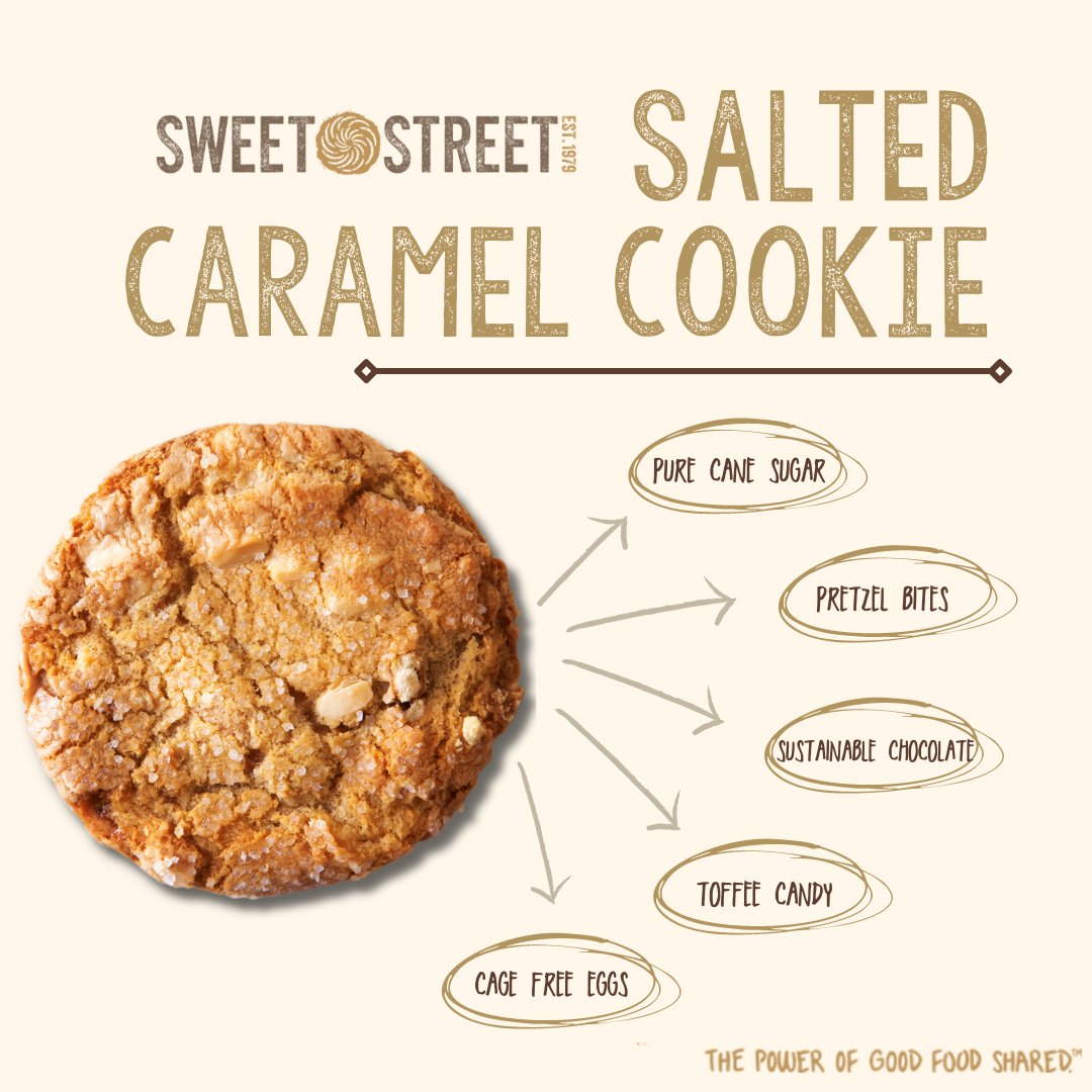 Delight in the perfect blend of flavors and ingredients with our Salted Caramel Manifesto Cookie! 🌟🍪🥳 . . #sweetstreet #sweetstreetdesserts #manifesto #saltedcaramel #caramel #cookie #sharesweetness #sweetstreetomg