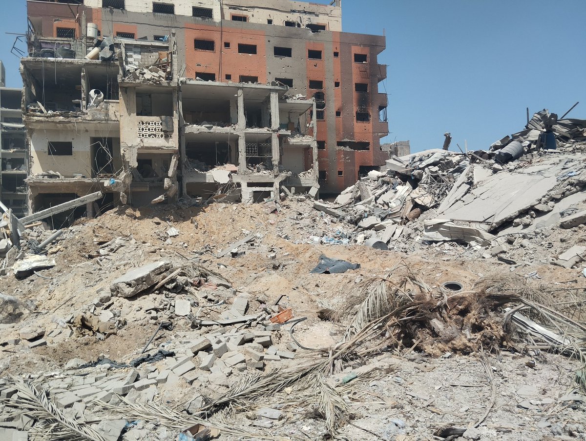 The images make us speechless: While we were celebrating the Holy Week, Israeli air strikes wiped out the whole neighborhood behind as-Shifa hospital in Gaza fully destroying Dar al-Kalima University - Gaza Training Center