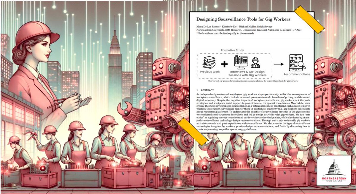 My research lab is creating tools for gig workers to power access to their workplace data This enables workers to quantify harms & create their own data-driven tools. See: 👷‍♂️CHI paper:arxiv.org/pdf/2403.09986… 🔧CSCW paper: arxiv.org/pdf/2110.00169… 🗞️Wired: es.wired.com/articulos/saip…