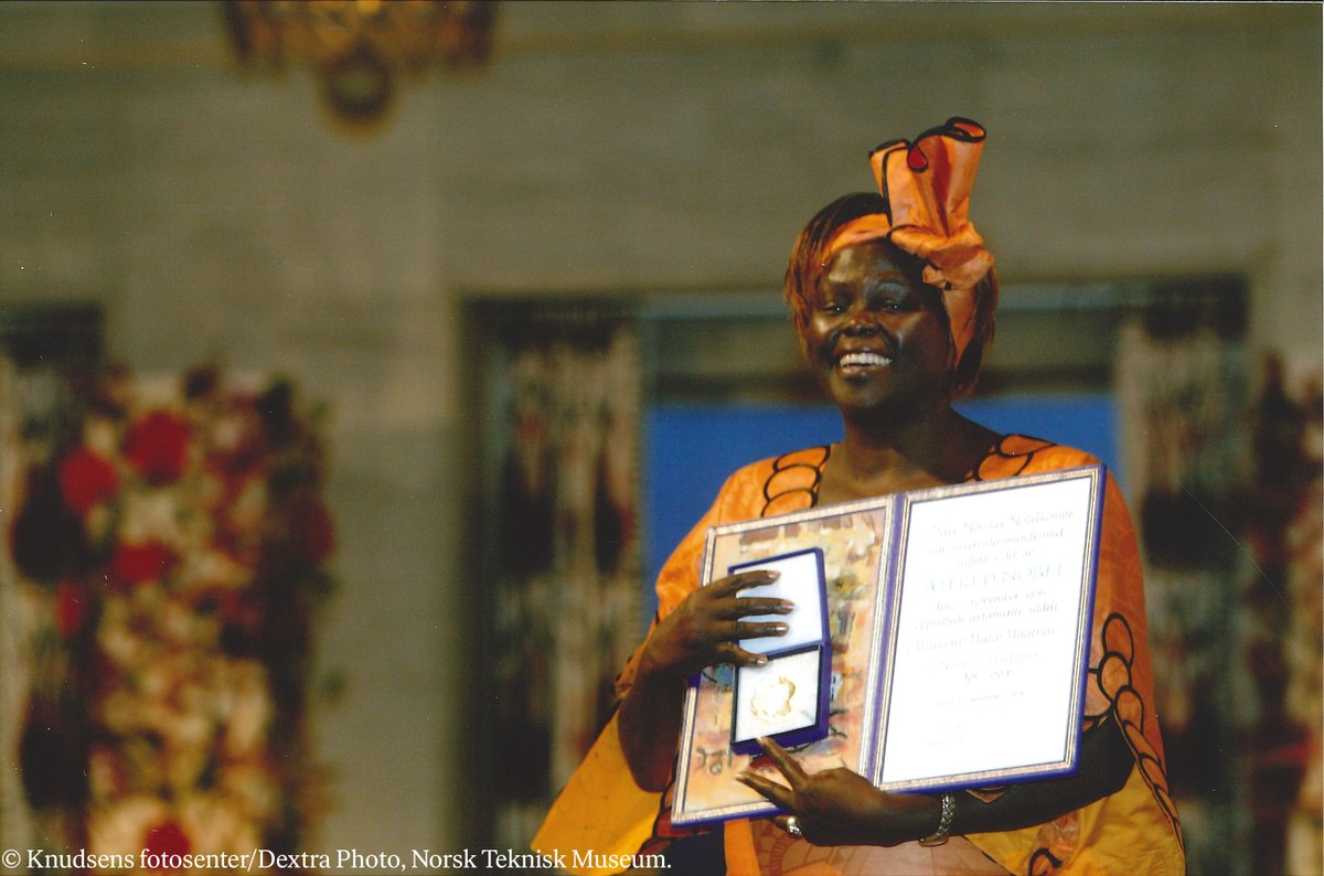 Wangari Maathai was harassed, beaten and jailed for championing environmentalism and human rights. 

Learn about her courageous life and the achievements of the Green Belt Movement: nobelprize.org/prizes/peace/2…