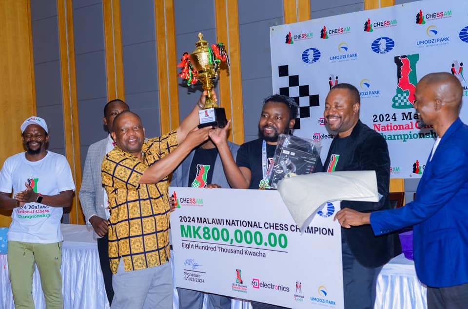 MalawiChess's tweet photo. FM Joseph Mwale and Caroline are the 2024 Malawi National Champions. For FM Joseph, this is his 3rd title in a row. For Caroline, its her first title, and first victory in  a CHESSAM otb competition. https://t.co/NNkeYsj4sV