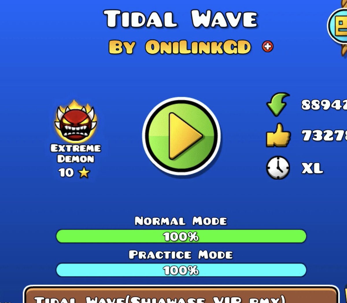 JUST BEAT TIDAL WAVE!!! Ive only played geometry dash for a couple hours now, this game is wayyy easier than you guys make it seem!!!! Walk in the park Yo @EmpereurDeMars u can whip one up harder than this one right???