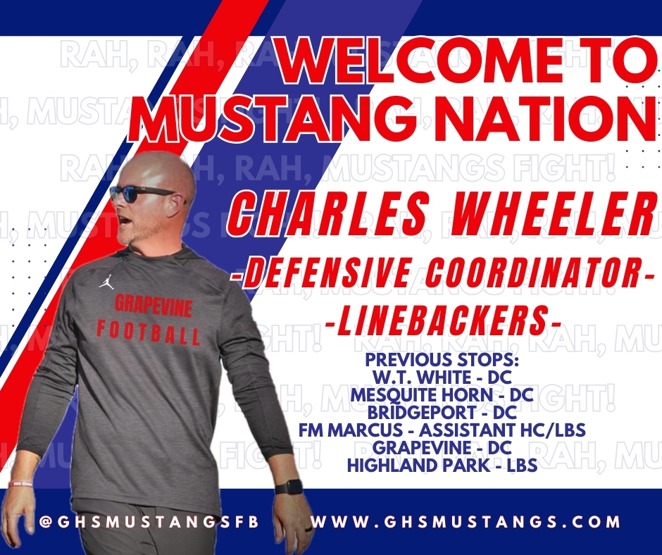 Please help us welcome Coach Charles Wheeler @coach_c_wheeler to Mustang Nation! #rahrahrahmustangsfight #MUDITA