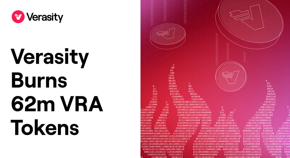Verasity burns 62m $VRA for Q1 2024 🔥 Find the burn transaction on Etherscan here: etherscan.io/tx/0x1d31ff298…