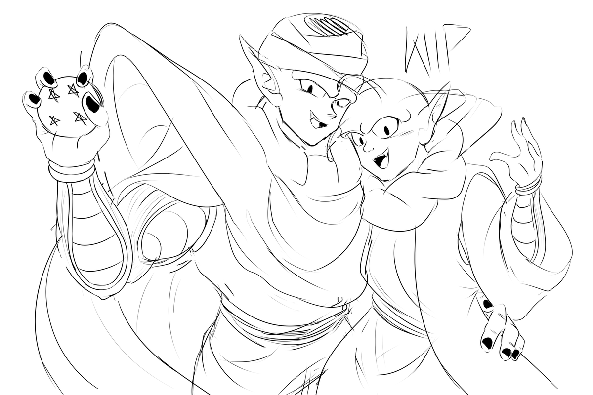 PickleMaJunia's tweet photo. //Here's a doodle jumpscare. Will I ever finish this? Maybe. 
#doodle #piccolo #dende https://t.co/rIORfSxXUS
