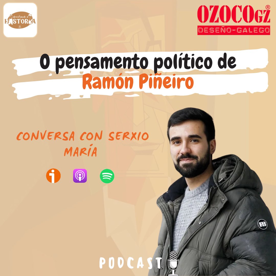 𝗡𝗢𝗩𝗢 𝗘𝗣𝗜𝗦𝗢𝗗𝗜𝗢! Desta volta conversamos con @serxiomaria arredor do pensamento político de Ramón Piñeiro. Desde a súa ideoloxía e visión de Galicia, ata o por que é unha figura tan controvertida! Co apoio de @OZOCOgz 🔗go.ivoox.com/rf/126814494