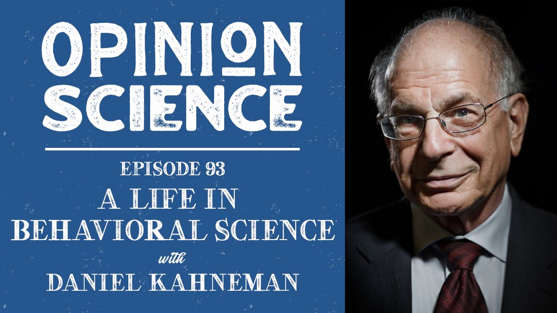 In light of Daniel Kahneman's passing last week, I decided to release a special bonus episode of @OpinionSciPod featuring our (as-yet unreleased) full conversation with him. He talks about the early days of his work on heuristics & prospect theory Listen: link.chtbl.com/OpinionScience…