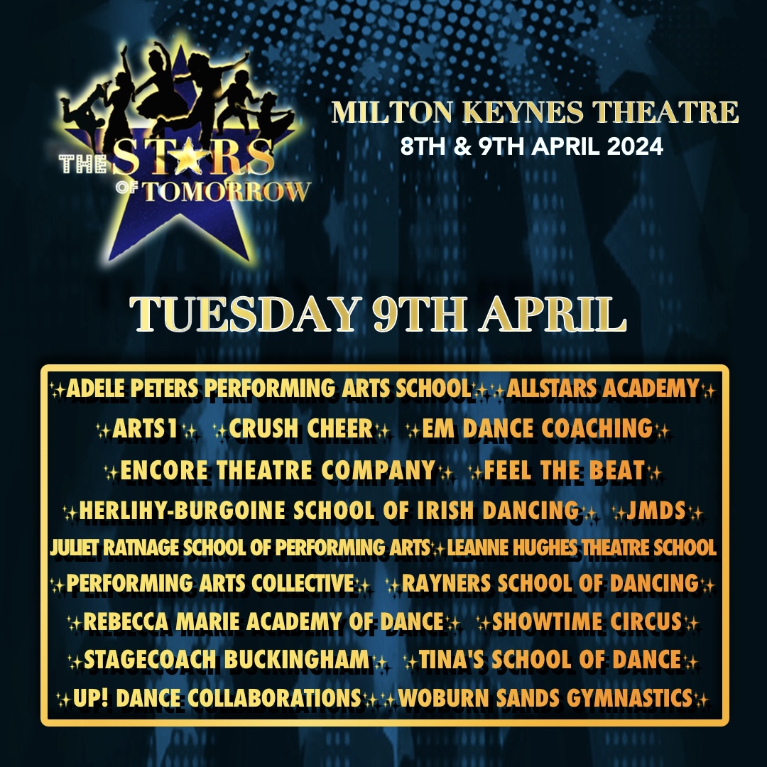 The Stars of Tomorrow arrive in Milton Keynes next week! This vibrant production celebrates the next generation of performers, including singers, drama groups, dancers, and much more from the best local dance and drama schools 🤩 📅 Mon 8 & Tue 9 Apr 🎟️ atgtix.co/4cwbKDS