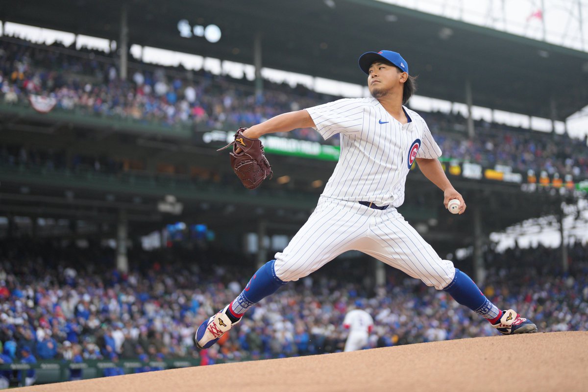 Shota Imanaga took his first steps onto Wrigley Field today. His chosen walk out song? Chelsea Dagger. #YouHaveToSeeIt