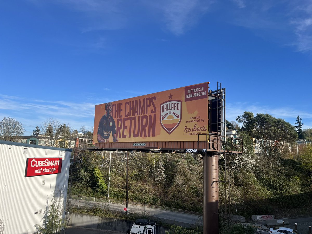 We’re back on the Ballard Bridge 😍 No April Fools - we love to see our club up on a billboard. Have you seen it?