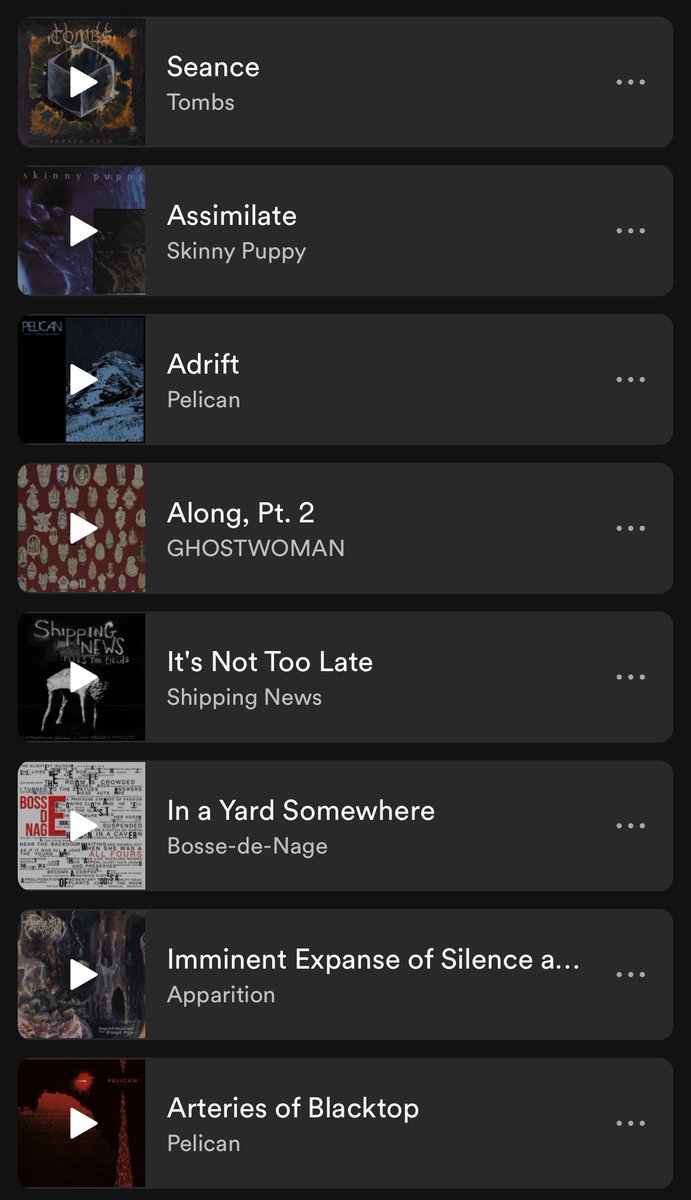 pelicansong's tweet photo. We updated our weekly playlist with some @MarbledEye , @TonerBand , @jawboxofficial , @intrcptr_band , @skinnypuppy_ @ggghostwoman , @profoundlore  @MikeHillHQ @AllenEpley https://t.co/Q9vIBkpktv https://t.co/0qSV2CWW03