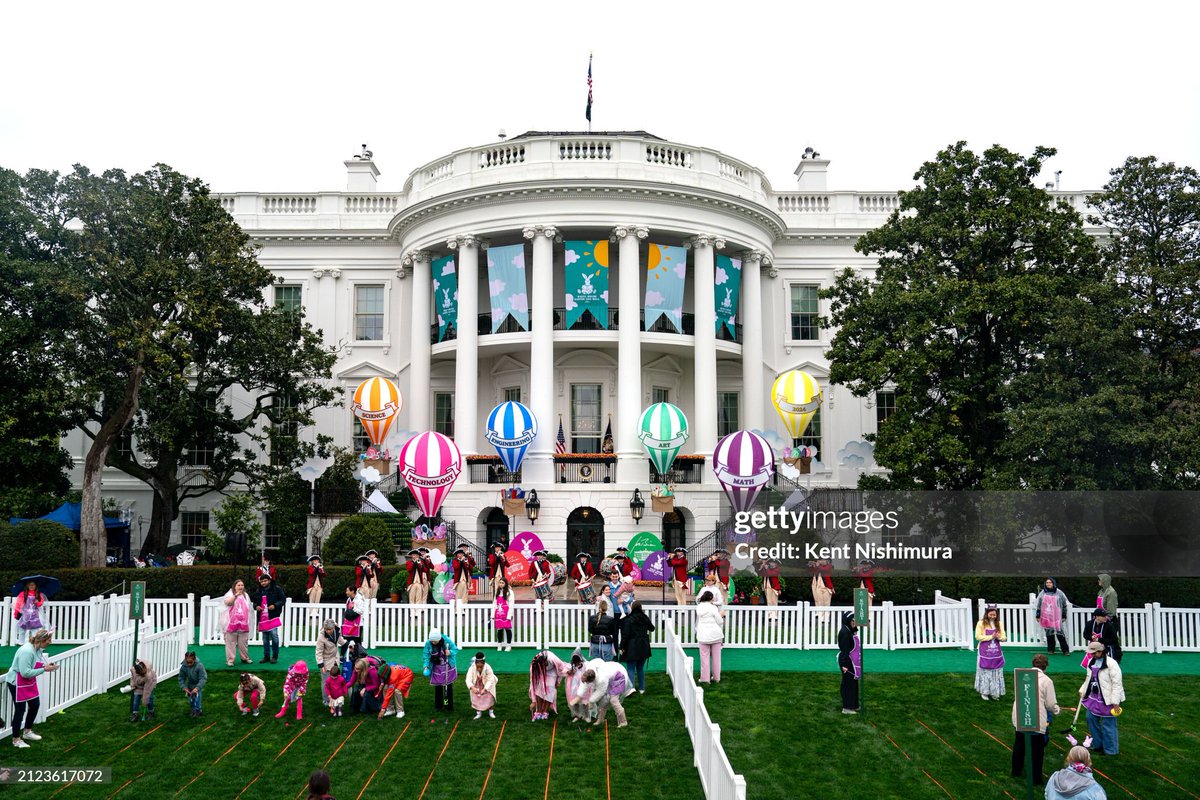 President Joe Biden and first lady Dr. Jill Biden host thousands of guests at the 144th Annual Easter Egg Roll on the South Lawn of the White House 📸: @kentnish, @somogettynews #EasterEggRoll