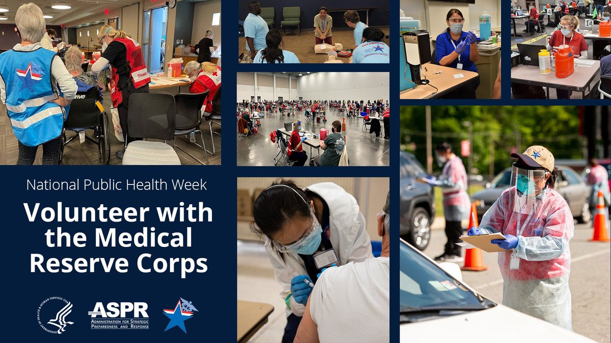 During #NationalPublicHealthWeek, consider joining the 300,000+ @MRC_ASPR volunteers nationwide who are helping their communities become healthier and more resilient in the face of disasters every day. Learn more and find a unit near you: bit.ly/41HQXaj