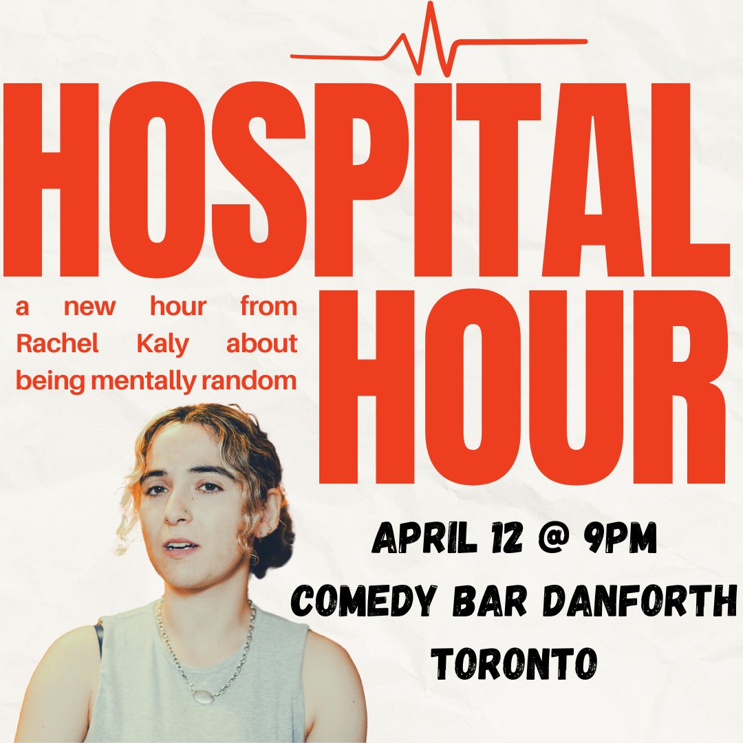 TORONTO posting about my show April 12 again because we have @sarahbastard69 and @chrislockeworld opening at @comedybar tix here comedybar.ca/shows/hospital…