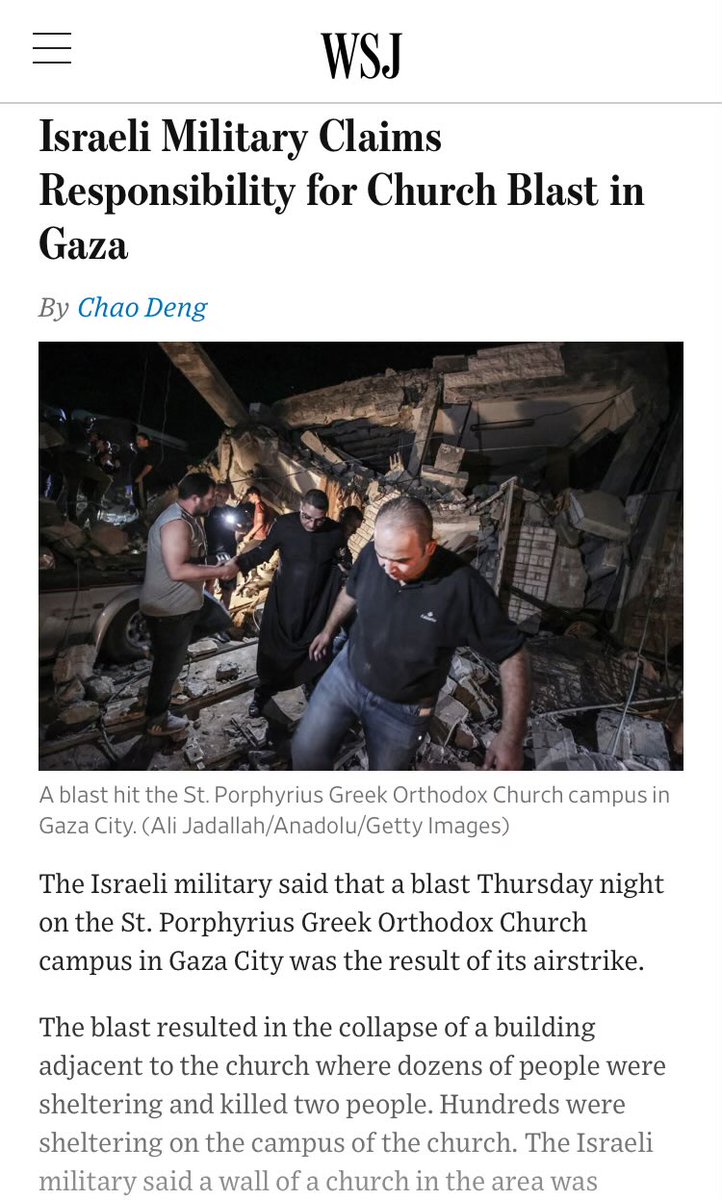 Israel would bomb your church if it were in their national interest. That's why they bombed our church in Gaza, killing 18 of our people.