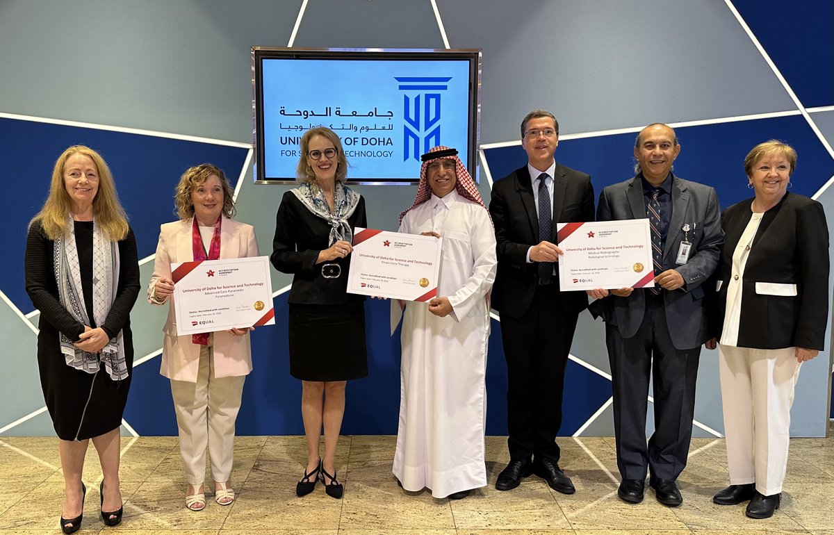 The College of Health Sciences at University of Doha for Science and Technology received the Canadian EQual Accreditation for three of its distinguished bachelor programmes, Bachelor of Science in Medical Radiography, Bachelor of Science in Paramedicine and Bachelor of Science in…