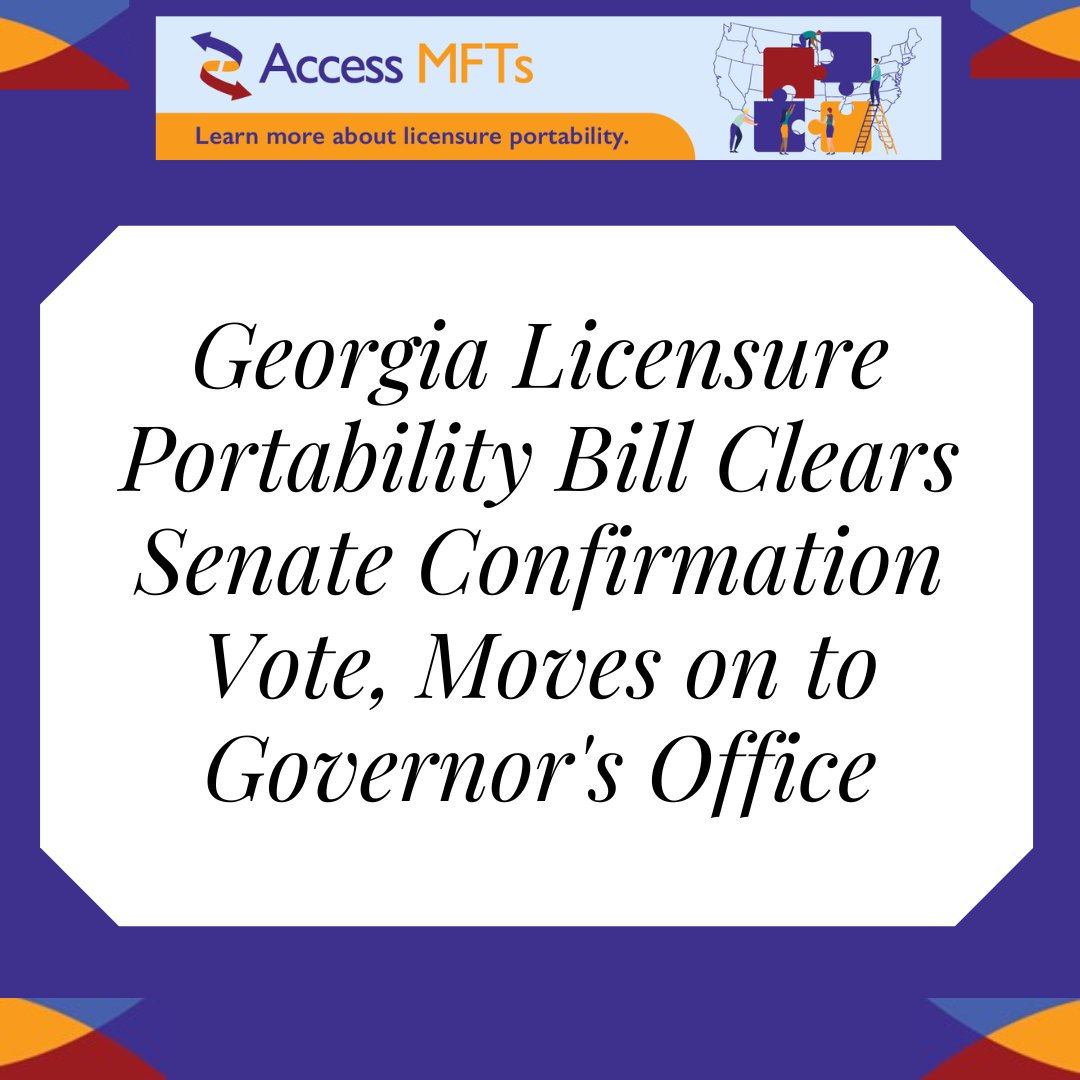 Georgia Portability Update! Learn more with the link below. networks.aamft.org/portability/bl… #AAMFT #therapy #familytherapy #mentalhealth #clinicians #therapist #counseling #psychotherapy