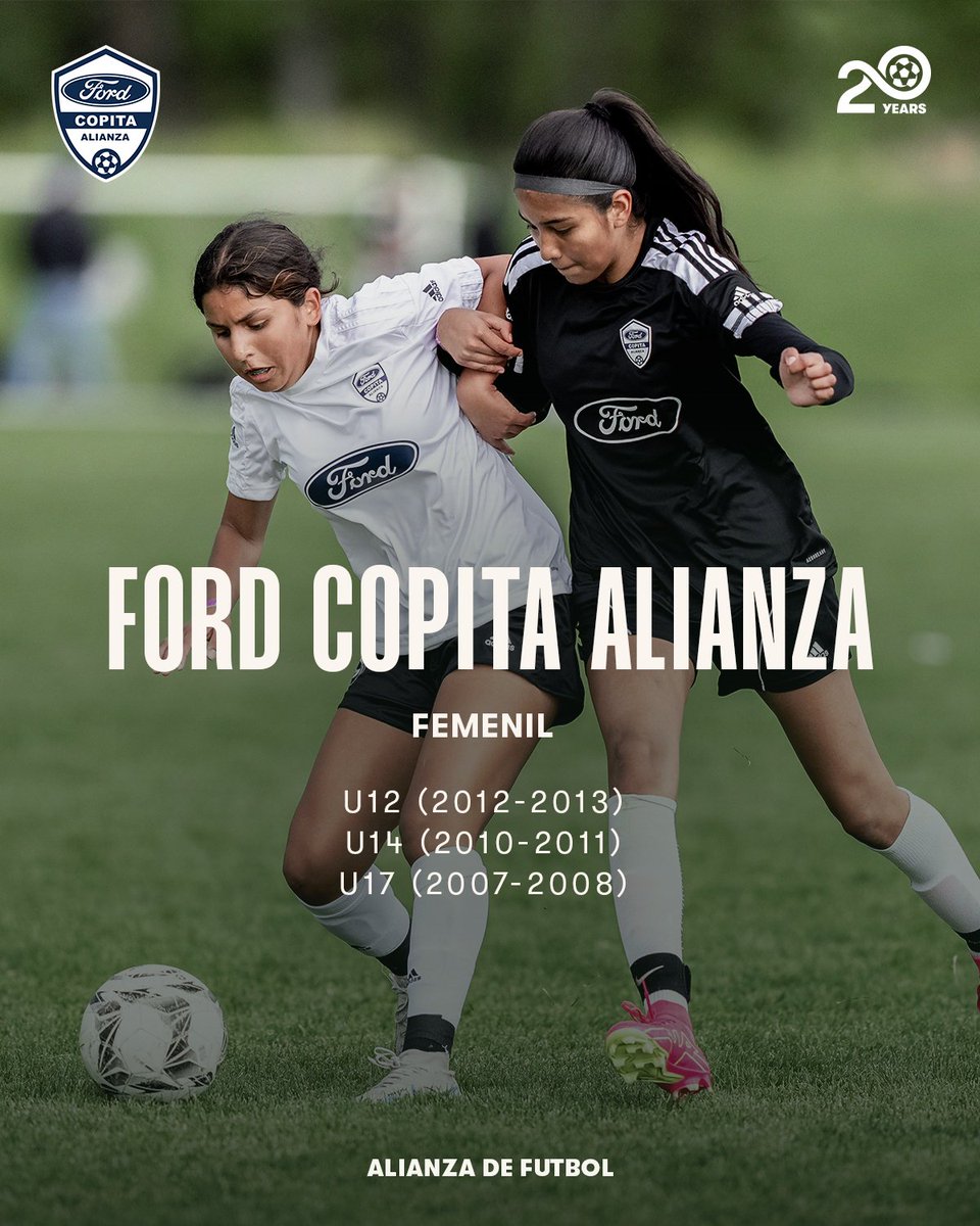 Este año Ford Copita Alianza tendrá 3 categorías femeniles ⚽ ¿Ya sabes en qué ciudad jugarás con tu equipo? 🤔 Recuerda que si registras a tu equipo con pago completo antes del 30 de abril recibirás un giftcard de 100 Dólares en Adidas ‼ @fordlatino #AlianzaDeFutbol