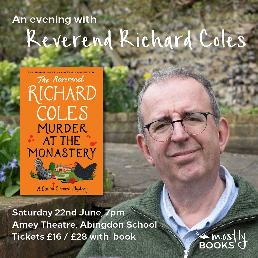 We are so excited to be hosting an event in #Abingdon with @RevRichardColes! Richard will be at the @AmeyTheatre on Saturday 22nd June. Tickets available here: rb.gy/4q9hof #events #IBW2024 #books #BookTwitter @orionbooks @HachetteUK