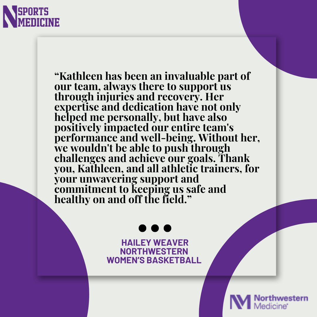 This isn't an April Fools joke..! Just because @NATA1950 National Athletic Training Month is over, doesn't mean the recognition stops. Cheers from @nuwbball for Kathleen Buckingham! . . . #NATM #NationalAthleticTrainingMonth #NATM2024 #AT4ALL #FromHeadToToe