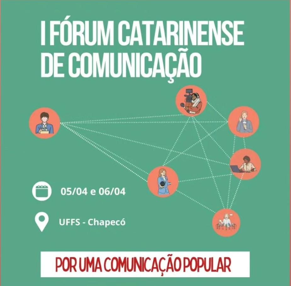 AlquimidiaOrg's tweet photo. Nos dias 5 e 6 de abril será realizado o 1º Fórum Catarinense de Comunicação, um evento que vai reunir comunicadores populares e independentes, além  de pesquisadores para discutir políticas públicas para a área. O local será na UFFS Chapecó. +Infos: https://t.co/c2DUNDsrB5 https://t.co/kZlkJ1mfMO
