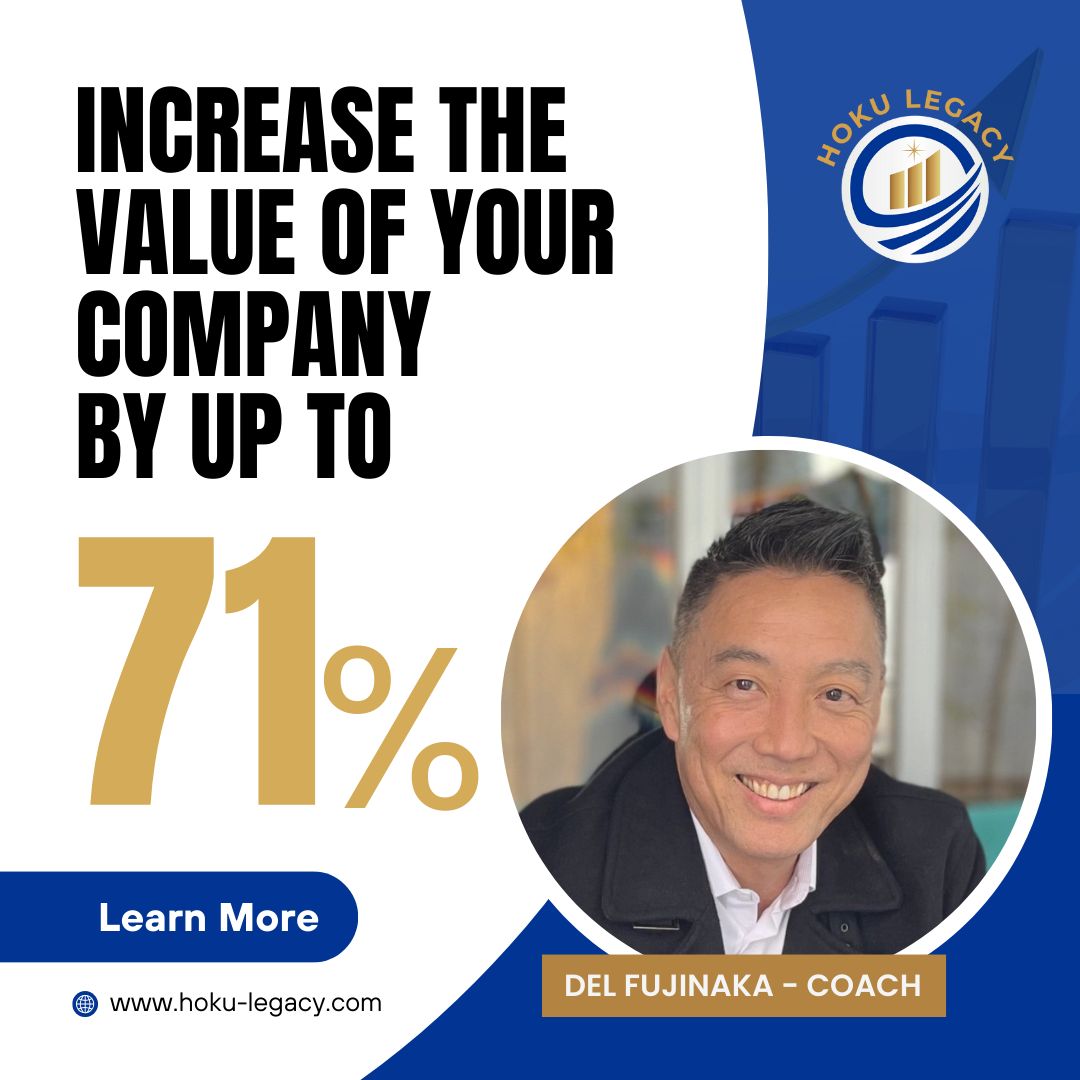 DelFujinaka's tweet photo. Based on data from over 55,000 businesses, owners who follow the Value Builder System™ typically increase the value of their company by 71%. 
Schedule a call with Del for more information or visit us at https://t.co/wEO9r5JW01 https://t.co/ynDlrq7IfF