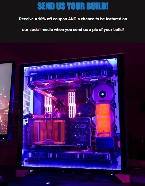 Send us a pic of your build for a 10% off coupon and a chance to be featured on our social media! Click the link below to show us your build. Be sure to send us your username so we can tag you! optimuspc.com/pages/contact #watercooling #optimuspc #watercoolingbuilds #intel