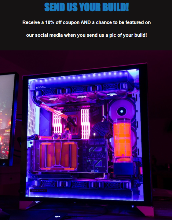 Optimus_WC's tweet photo. Send us a pic of your build for a 10% off coupon and a chance to be featured on our social media!
Click the link below to show us your build.
Be sure to send us your username so we can tag you!
https://t.co/8YvFf7EnmS
#watercooling #optimuspc #watercoolingbuilds #intel https://t.co/IcQzJjauTx