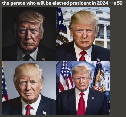 Asking Midjourney to imagine 'the person who will be elected president in 2024'