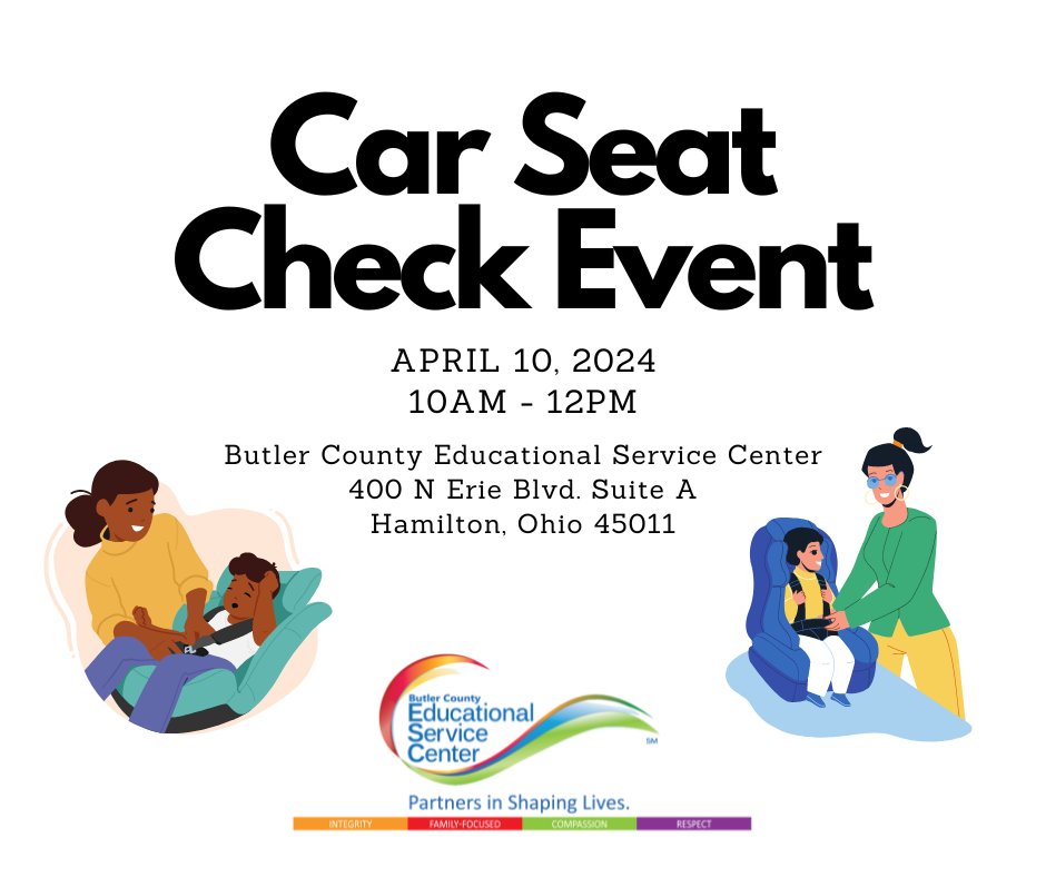 Share this post with a friend, invite a family you know, and join us for our Car Seat Check Event where a certified car seat technician will ensure car seats are installed correctly. Get a reminder by RSVPing here: fb.me/e/7jiLEi4MD #Proud2BCESC #CarSeatSafety
