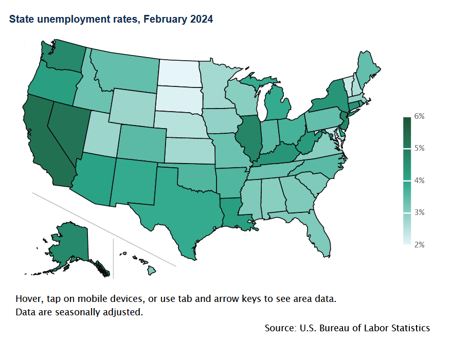 Unemployment Rate 2024 By State