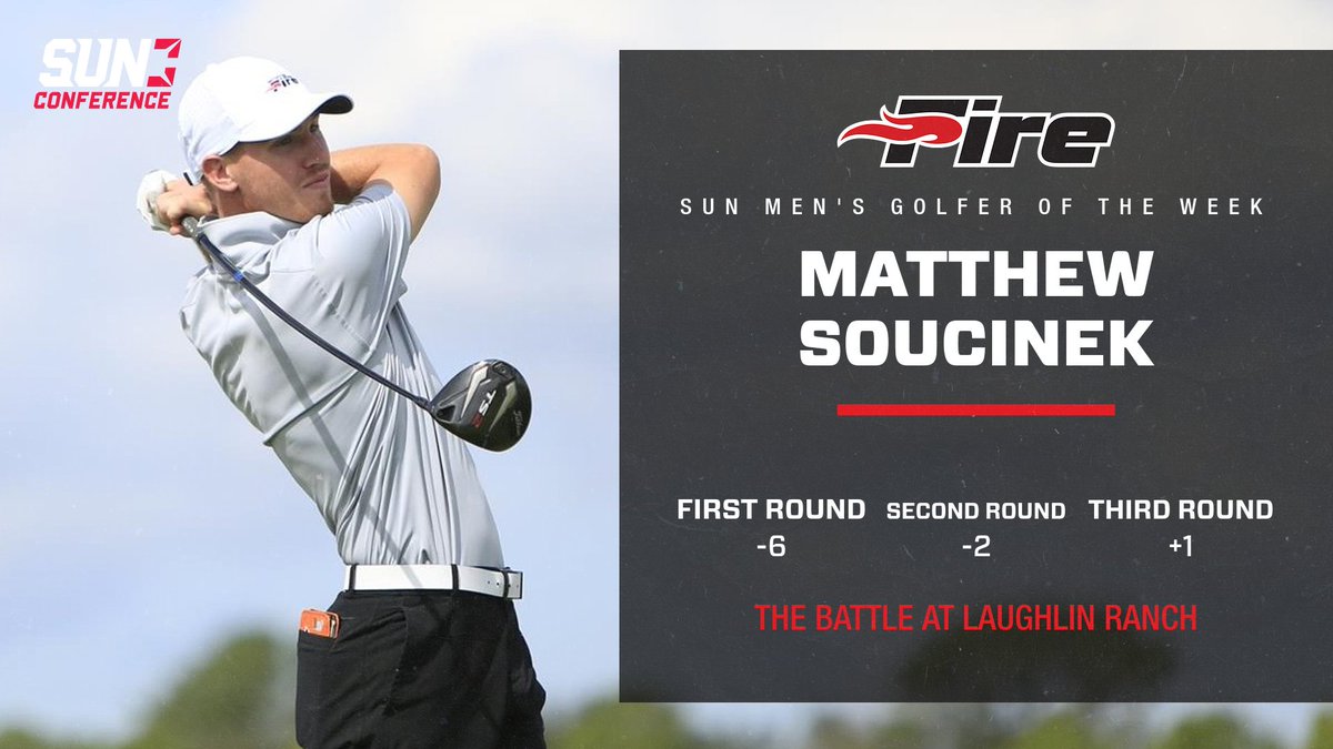 Matthew Soucinek has been named <a href="/SunConference/">The Sun Conference</a> Golfer of the Week!

#FuelTheFire🔥