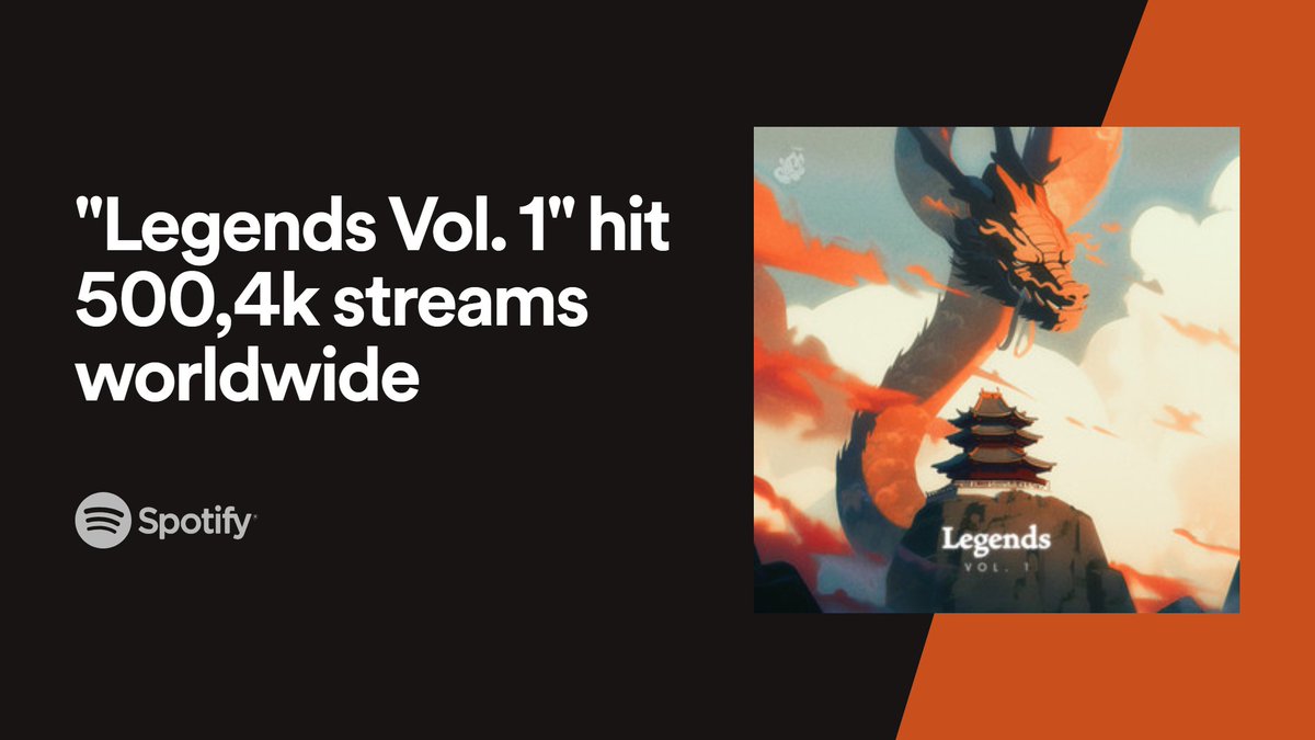Legend Vol.1 just reach 500k streams worldwide! 🥳🥳 so exciting to have achieved this as the tracks for Vol. 2 are about to be released! A big thank you to @yotsugi_lofi @TonybtM @sauchtmusic for having decided to work on this project & @thebootlegboy for the huge support 🍄