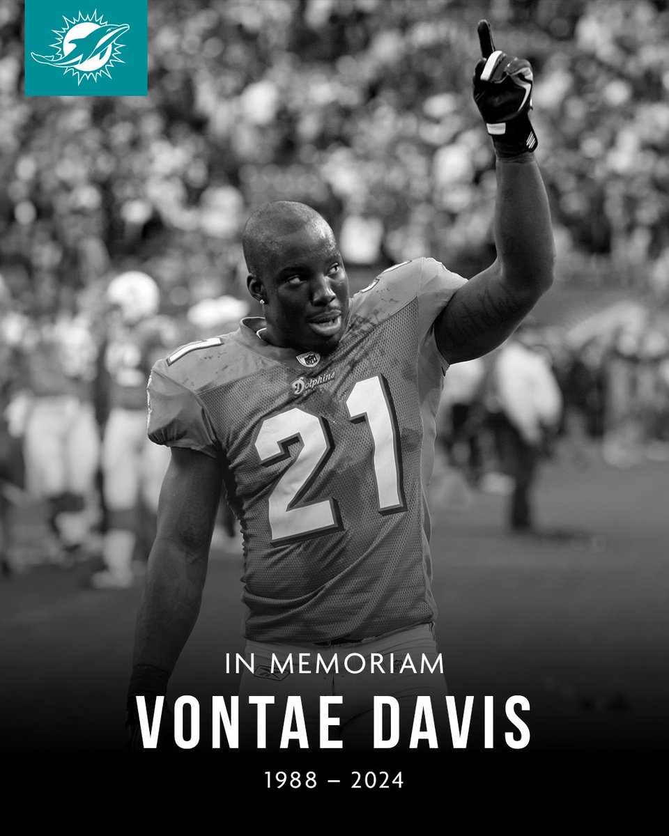 We are heartbroken by the sudden passing of former Dolphins CB Vontae Davis and extend our deepest condolences to his family & loved ones during this difficult time.