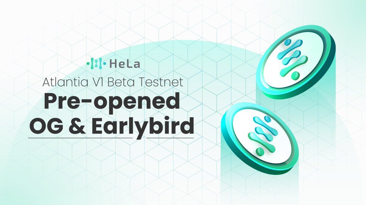 🚀 Exciting News! Atlantia V1 Beta Testnet is now LIVE for our OGs and Early Birds!   Be the first to explore, test, and shape the technology.   Full participation guidelines and details are waiting for you at 📷

#AtlantiaV1Beta #HeLaNetwork

atlantia.helalabs.com/referral?code=…