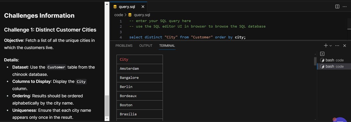 RudraSankha's tweet image. Solved day8,day9,day10 of #50daysofsql
#codedamn