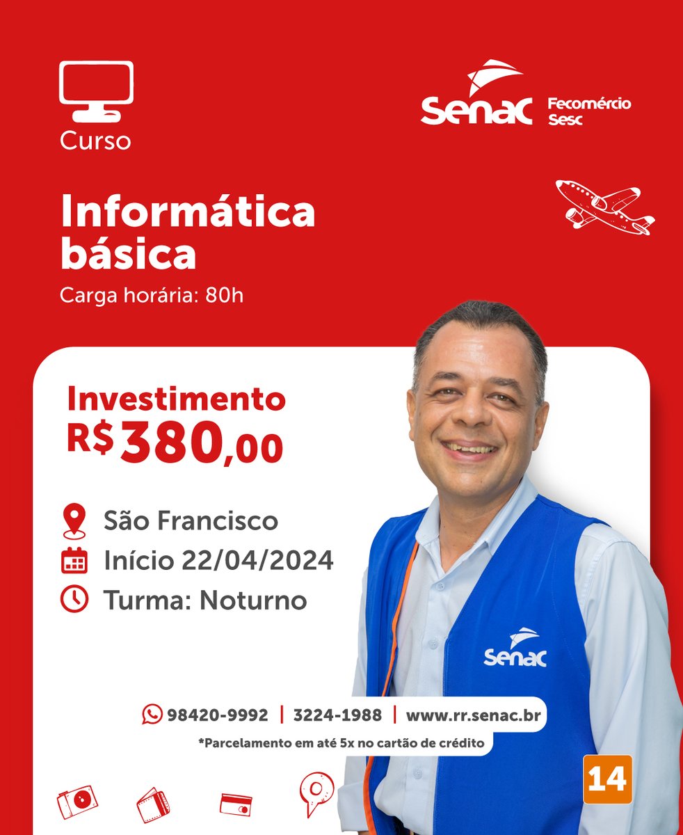 TI 📷

O curso de informática básica já está disponível no Senac-RR! Vagas limitadas

Acesse o site e matricule-se, ou procure a unidade do Senac mais próxima à você 📷📷cursos.rr.senac.br

#fazSenac #TI