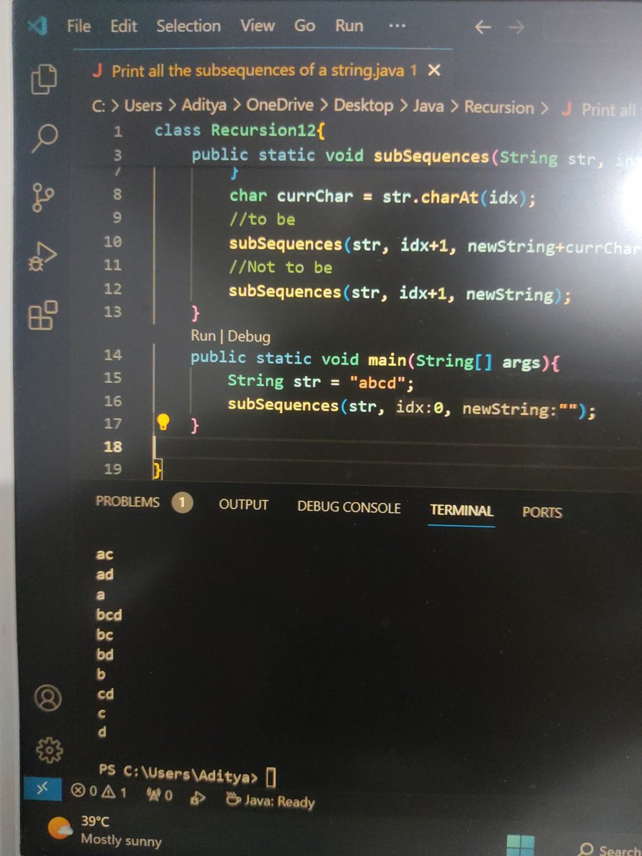Dcode010's tweet image. #Day10 of learning Java and DSA.
Solved 5 Advanced questions of recursion.
#100DaysOfCode #buildinpublic #letsconnect #Connect #CodingJourney