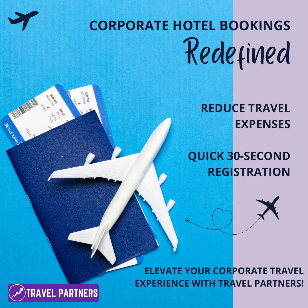 Elevate Corporate Travel! 🌟

💰 Reduce Expenses: Trim costs without sacrificing quality.
⏱️ Quick Registration: Save up to 65% in just 30 secs!

Join Travel Partners for smarter, cost-effective corporate stays. Elevate your travel experience! 🌐
#TravelPartners #CorporateTravel