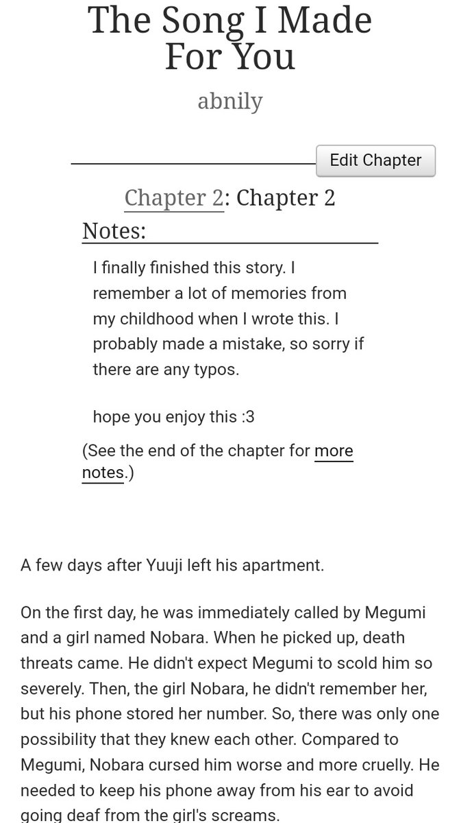(✧) Chapter 2 for The Song I Made For You update:3

Finally the ending to this story. I'm happy to have finished this and can move on to another story that I will write soon, for those who have read, thank you, luv you<3
