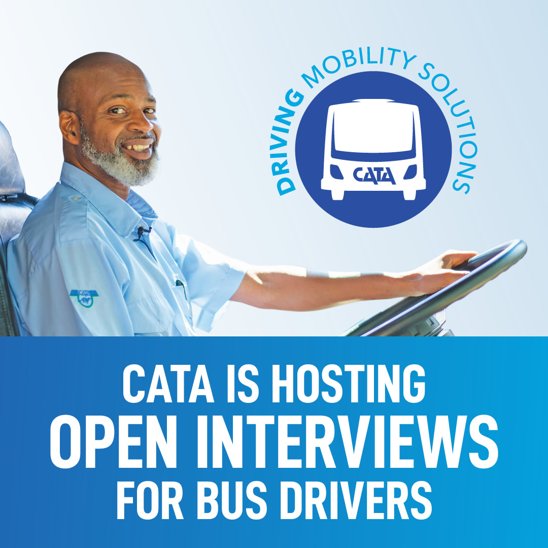 RideCATA's tweet image. Look to the road for your dream career!

Starting April 10, CATA will host Open Interviews every Wednesday, 10 a.m. to 3 p.m., at the CATA Administrative Offices for bus driver positions. 

Apply online at cata.org/drive. 

#rideCATA #publictransit #BusOperator
