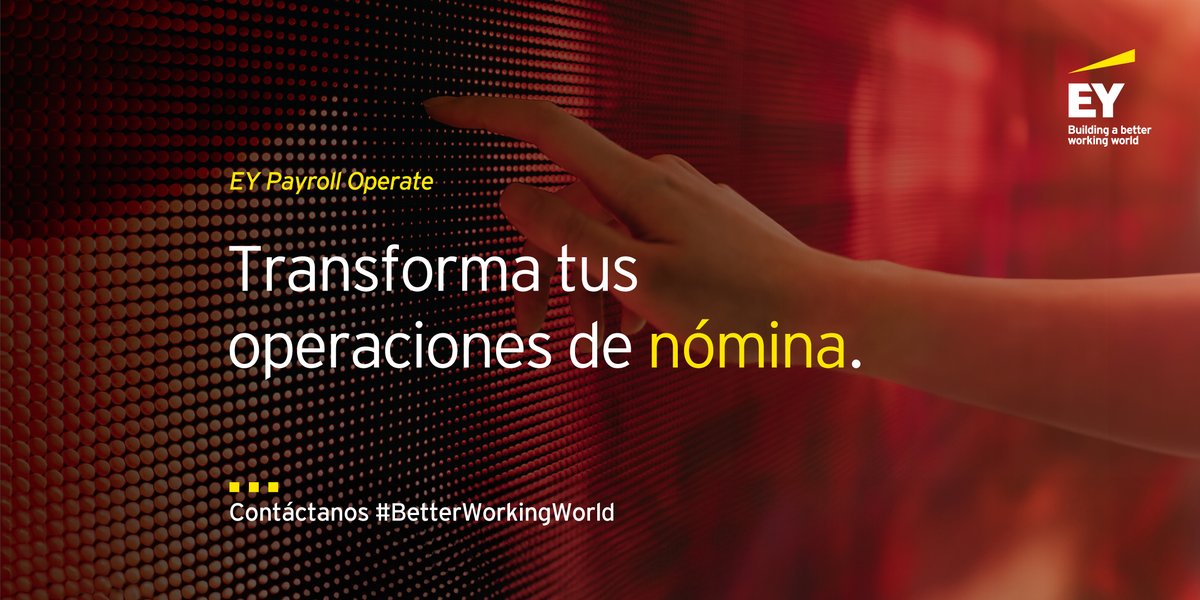 Te ofrecemos una solución integral de liquidación de #nómina que evoluciona junto a tu negocio.
Nuestro equipo te ayudará a agilizar tus operaciones. Contacta con nosotros.

#InnovaConEYenLatam #BetterWorkingWorld