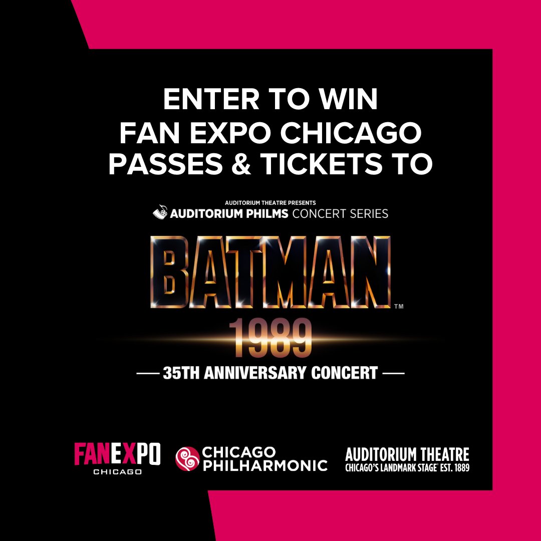 fanexpochicago's tweet photo. 🦇 Contest Alert 🦇

Batman fans, don’t miss your chance to celebrate the Dark Knight with the @ChicagoPhil &amp; FAN EXPO Chicago this year.  Enter for your chance to win two tickets to Batman: 1989 in Concert on April 13. 

Enter now: https://t.co/Uu106K2cRd https://t.co/fi3eXgXIY8