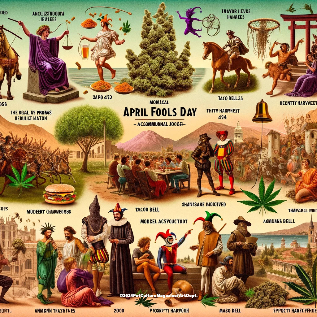 PotCultureMag's tweet photo. April Fools' Day has never been higher on our fun-o-meter! 🎭✨ From jesters and spaghetti trees to cannabis capers, we're rolling through history with the best pranks in the stash. Ready for a high time?😜🍃 #AprilFools #HighJinks #PotCultureMagazine https://t.co/gLDCfQTJL4 https://t.co/qafQPvTLr4