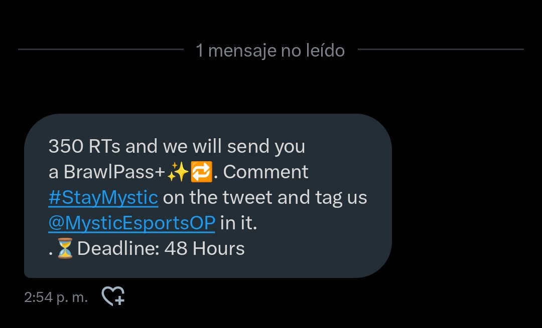 Hola gente, quería intentarlo también ya que no pierdo nada (aún tengo fé) 🍀 Necesito su ayuda con 300rt para conseguir un BP+ de <a href="/MysticEsportsOP/">Mystic Esports</a>
Estaré todo el día de hoy ayudando a otras personas que también lo necesiten 🍀
#StayMystic