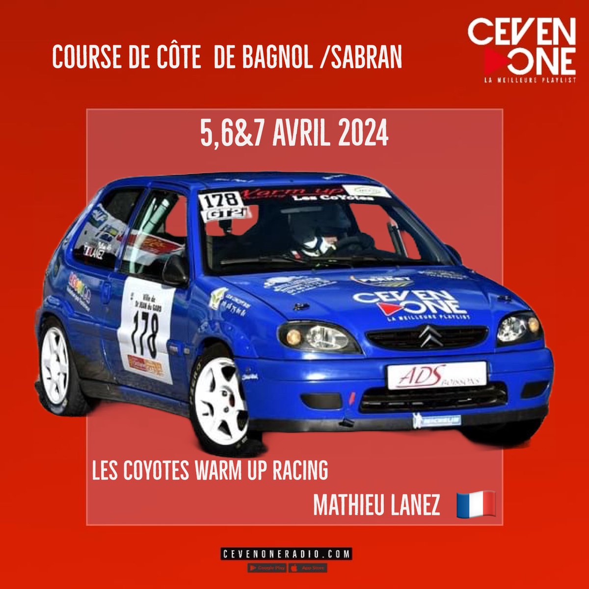 CevenOne's tweet image. 53e édition Course de Côte de Bagnols-Sabran 🚙1️⃣4️⃣8️⃣
Les 5,6&amp;amp;7 avril CVN1 Radio au cœur de la course #LescoyoteswarmUpRacing,#ceveoneradio,#Bagnolsabran,#matieulanez