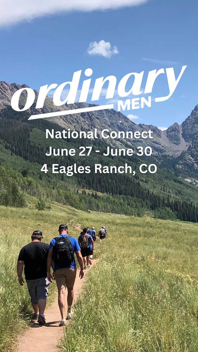 OrdinaryMovemnt's tweet photo. This is the ULTIMATE guys trip! 👊🏼
Come be part of Ordinary Men’s National Connect June 27th - 30th at 4 Eagles Ranch, CO for a unique men’s retreat that will take you to the next level in your faith and relationships. 
👉🏻https://t.co/fU1u5Izb2D 
#mensretreat #christianretreat https://t.co/D4HRVxrmvq